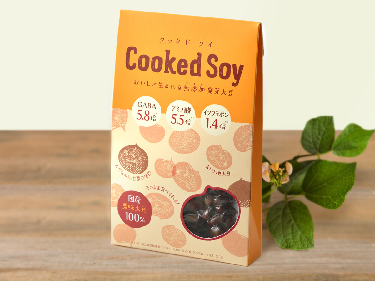 無添加 発芽大豆シリーズ<br> 「Cooked Soy」 ブランディング パッケージデザイン 