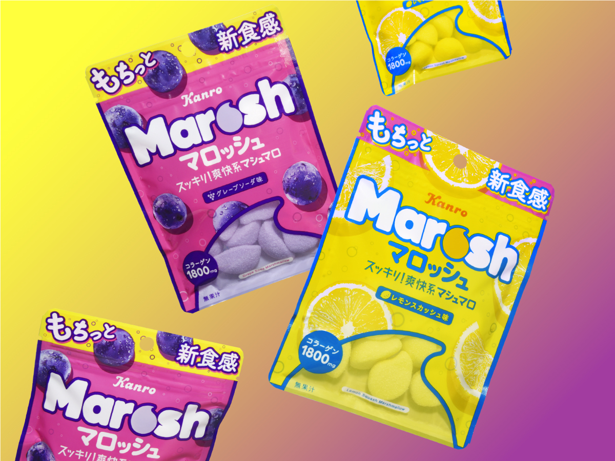 Marosh マロッシュ グレープソーダ味/レモンスカッシュ味 パッケージデザイン パッケージデザイン 