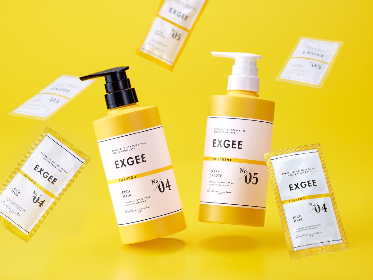EXGEE シャンプー&トリートメントパッケージデザイン パッケージデザイン 