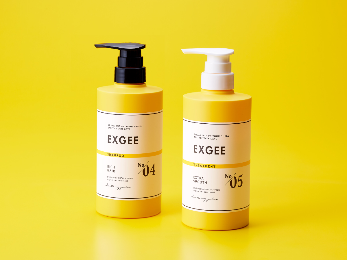 EXGEE シャンプー&トリートメントパッケージデザイン パッケージデザイン 