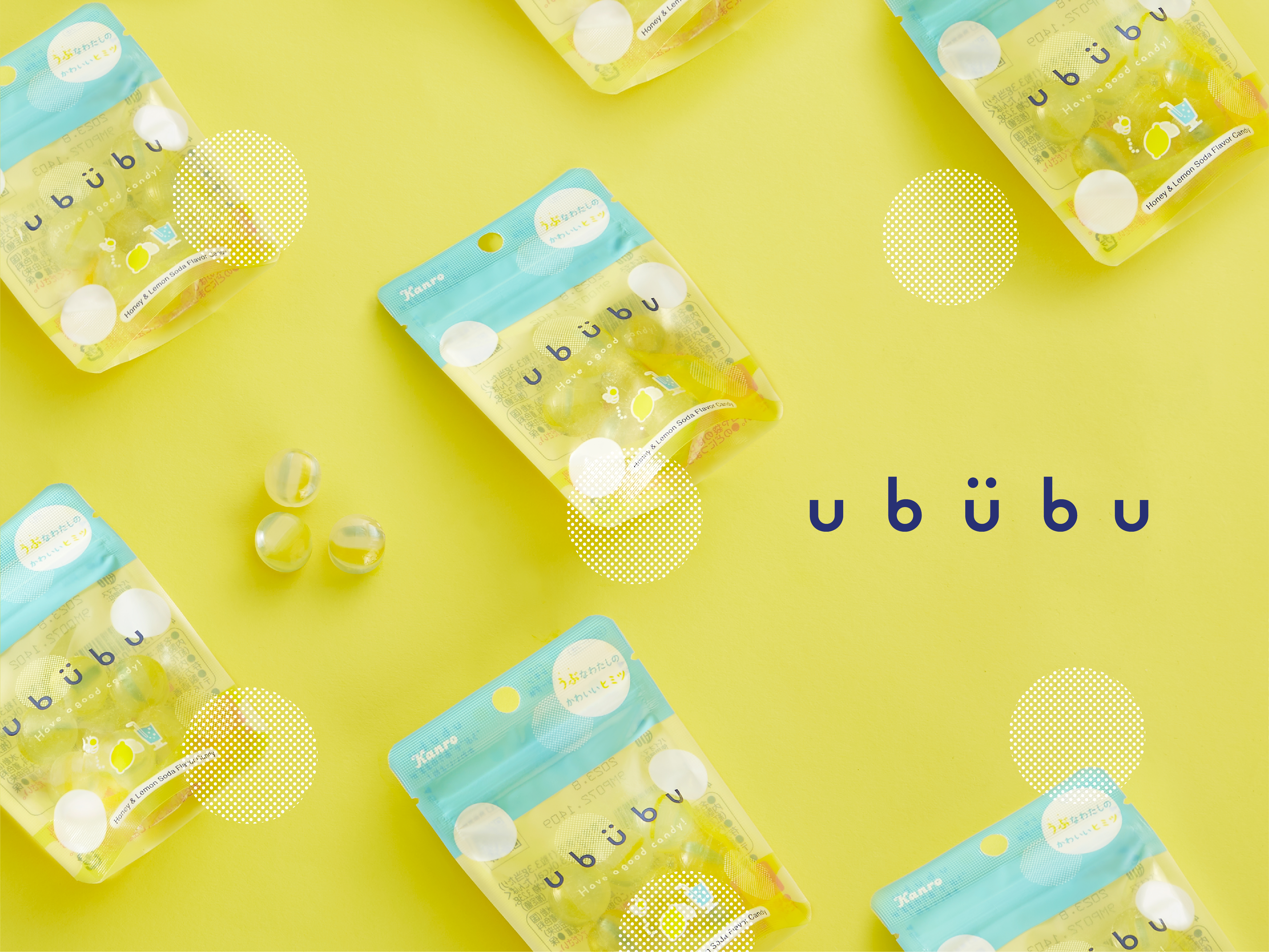 ububuキャンディ ハニーレモンソーダ味パッケージデザイン パッケージデザイン 