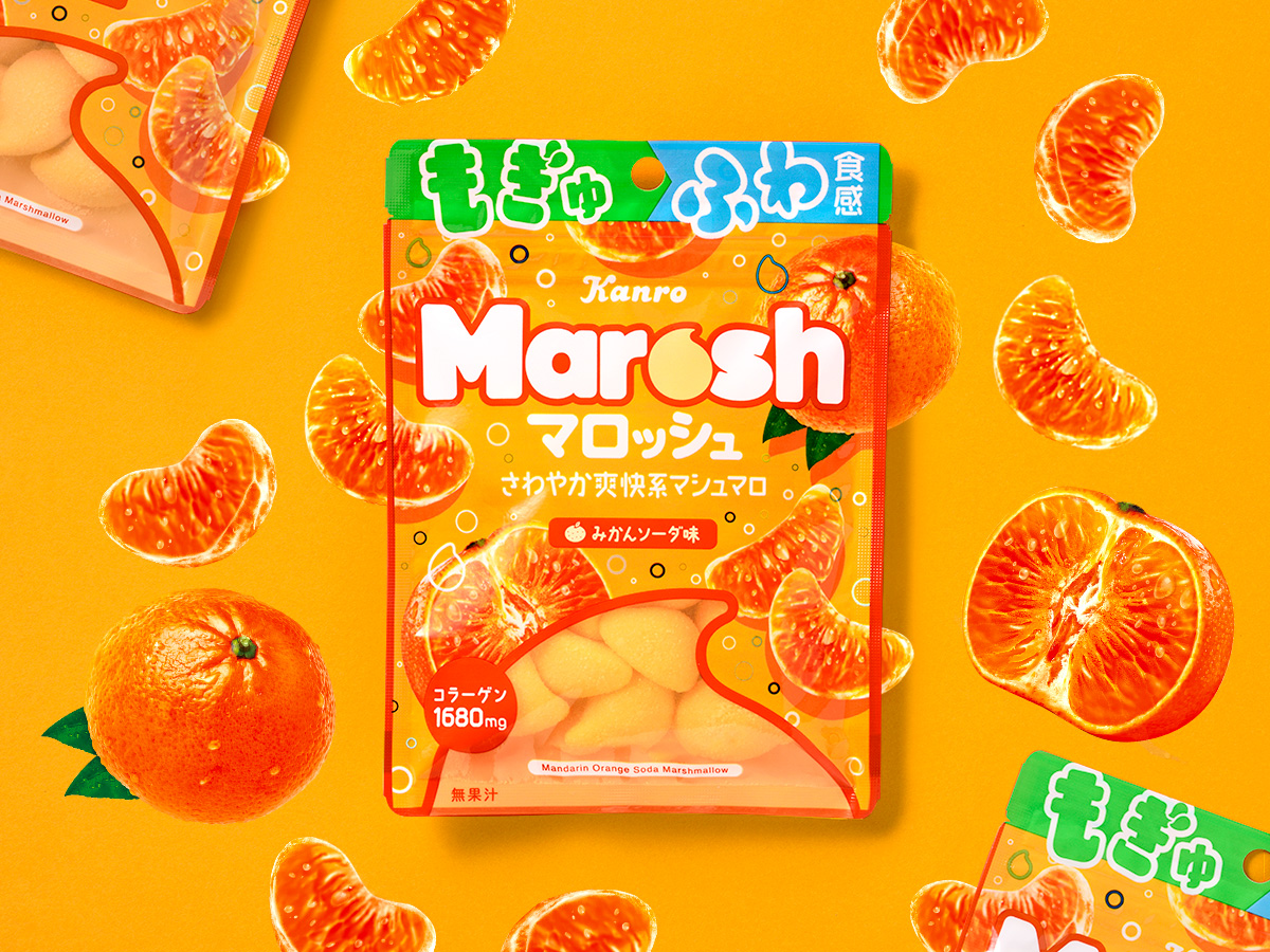 マロッシュ みかんソーダ味<br>パッケージデザイン パッケージデザイン 