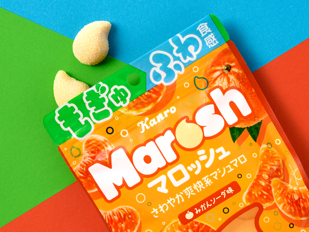 マロッシュ みかんソーダ味<br>パッケージデザイン パッケージデザイン 