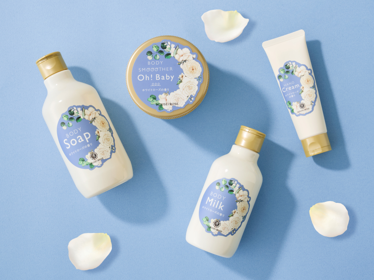 ボディ　スムーザーホワイトローズの香りパッケージデザイン パッケージデザイン 